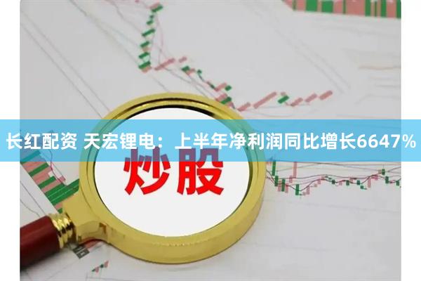 长红配资 天宏锂电：上半年净利润同比增长6647%