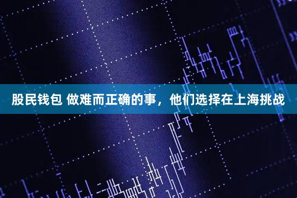 股民钱包 做难而正确的事，他们选择在上海挑战